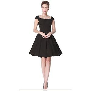 Vintage Heroecol 50s Style Retro Cocktail Dress Black